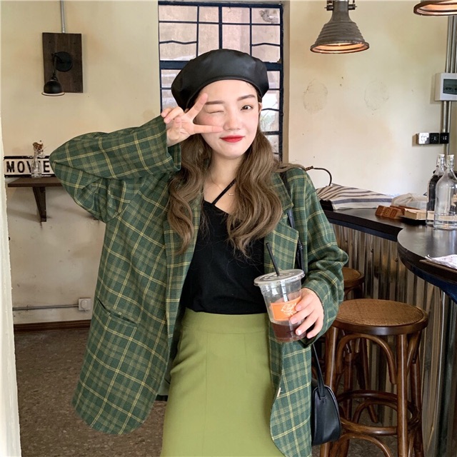 (SẴN ÁO) SET ÁO BLAZER CHÂN VÁY SUÔNG XẺ TÀ ULZZANG | BigBuy360 - bigbuy360.vn