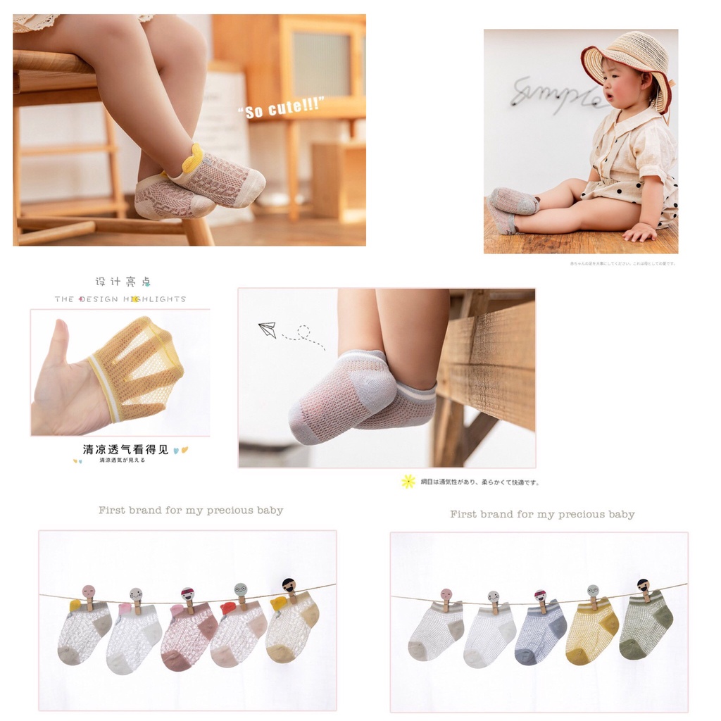 TAT 65 : Set 5 đôi tất lưới cho bé [ Hàng có sẵn ]