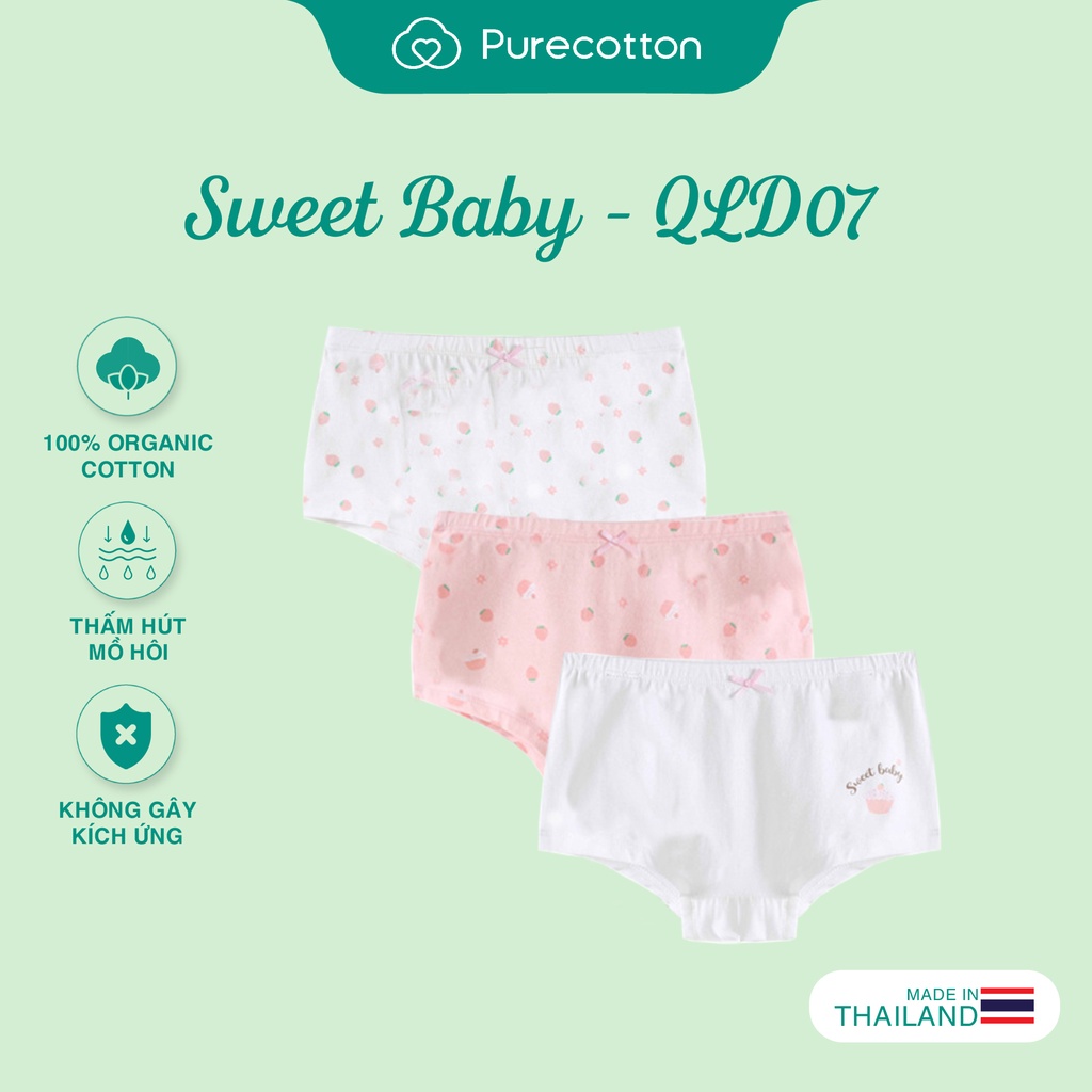 Combo 3 quần váy dáng đùi Purecotton cho bé gái chất liệu cotton cao cấp PC035