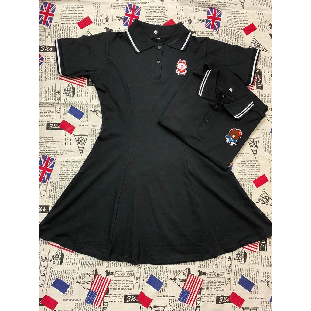 Áo cặp nam nữ thêu hình gấu siêu đẹp