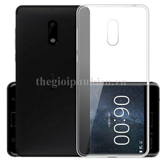 Ốp lưng silicon dẻo trong suốt Nokia 6 siêu mỏng hiệu 2D Leather