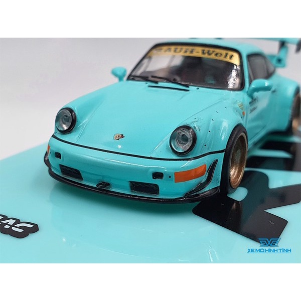 Xe Mô Hình Porsche RWB 964 Tiffany Tỉ lệ 1:64 Hãng sản xuất Tarmac Works( Xanh Min )