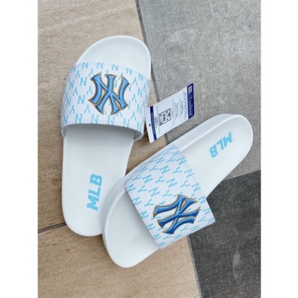 Dép Mlb quai ngang thêu, unisex, mang êm chân, đế bền, phù hợp mang đi học đi chơi đi dạo, đế chống thấm