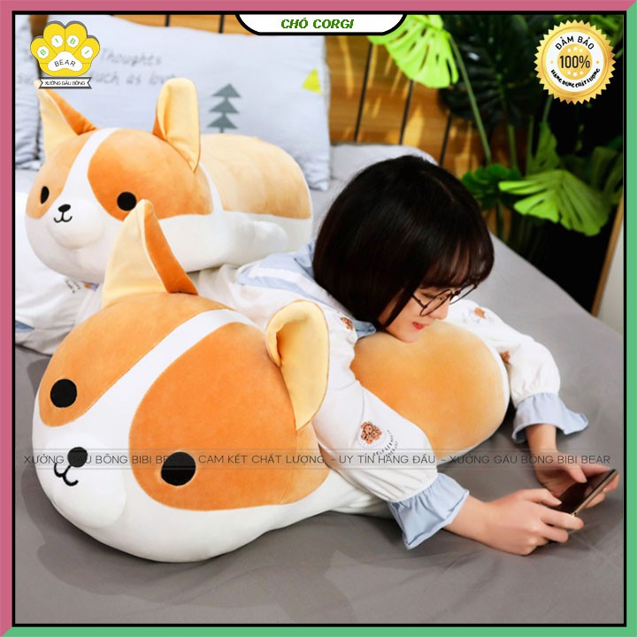 Gấu bông chó corgi nằm mông to dễ thương