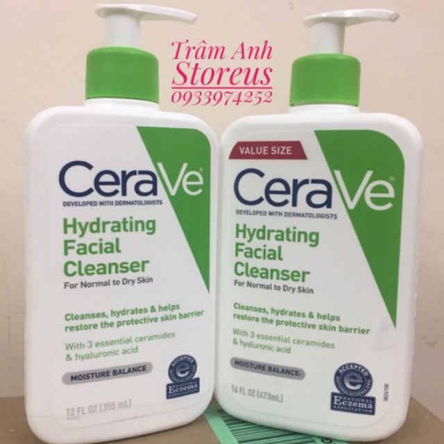 SỮA RỬA MẶT DỊU NHẸ CERAVE HYDRATING/ FOAMING CHO DA KHÔ / DA DẦU 355ml | BigBuy360 - bigbuy360.vn