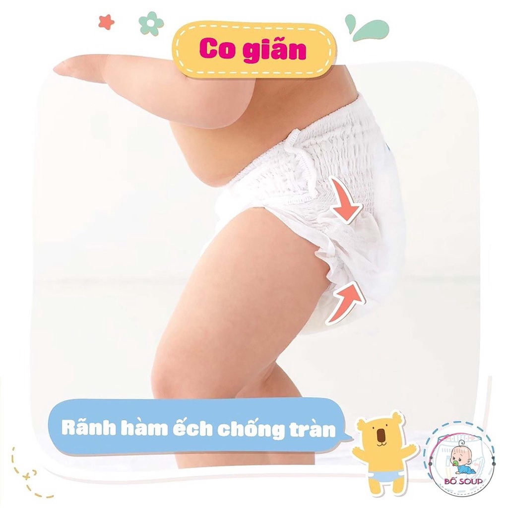 Bỉm quần tã dán SUMIKKO công nghệ Nhật Bản chống hăm, vách ngăn chống tràn 3D hai lớp NB36/S72/M66/L62/XL54/XXL50/XXXL46
