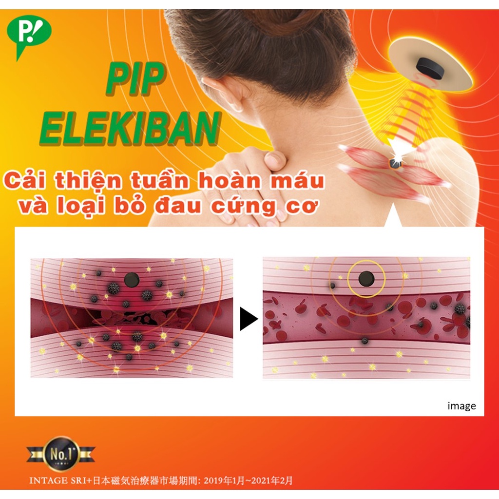 Combo 2 hộp miếng dán giảm đau Pip Elekiban 130mT hỗ trợ giảm đau vai, đau cơ hiệu qủa dán tại vị trí đau chính hãng