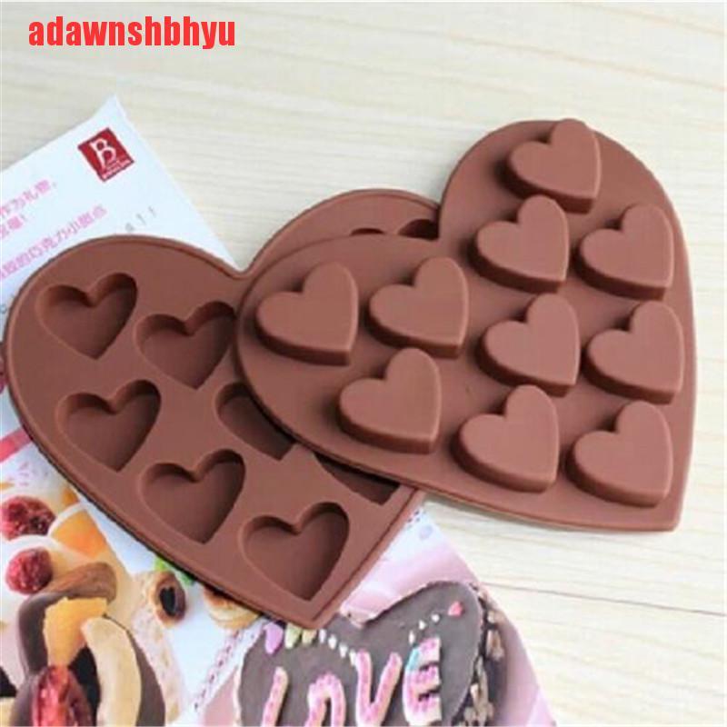Khuôn Silicone Làm Bánh / Xà Phòng / Sô Cô La Hình Trái Tim DIY