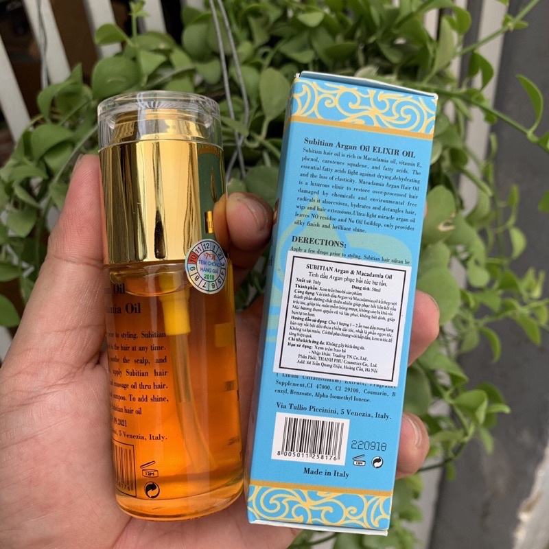 (Chính hãng )Tinh Dầu Dưỡng Bóng Tóc Subitian Argan Oil Macadamia 50ml