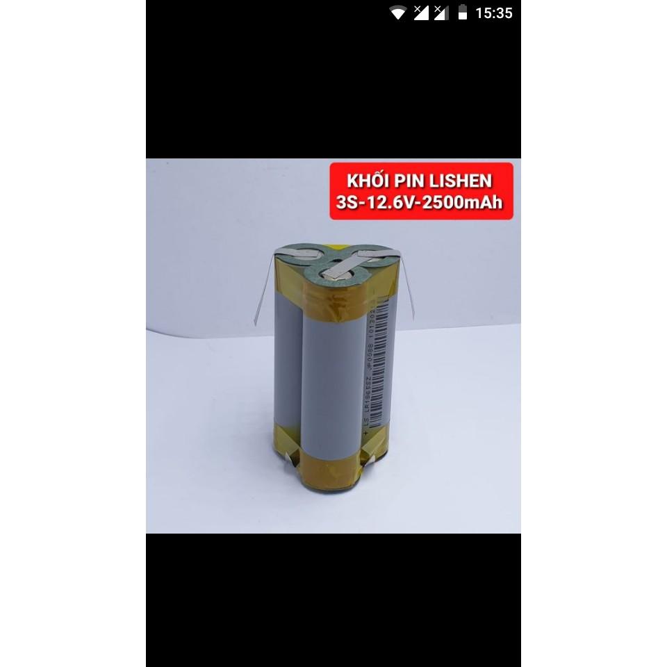 KHỐI PIN 12V LOẠI 3 CELL TAM GIÁC DUNG LƯỢNG 2500MAH