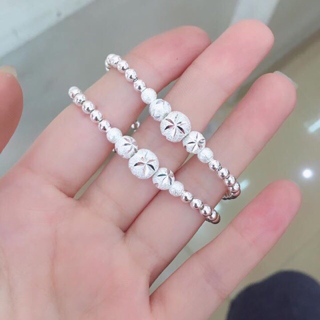 Lắc tay nữ bạc ta bi cát phay hoa thị sáng đẹp - Kho sỉ bạc Nhất Linh