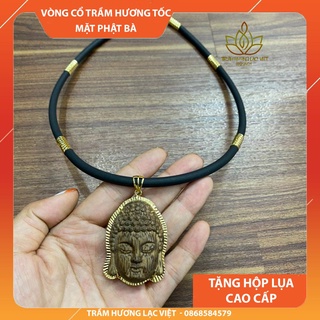 Vòng Cổ / Dây Chuyền Trầm Hương Tốc Mặt Phật Bà Phong Thủy Cao Cấp Tự Nhiên Lạc Việt - Dây cổ chất liệu Cao Su Nhật