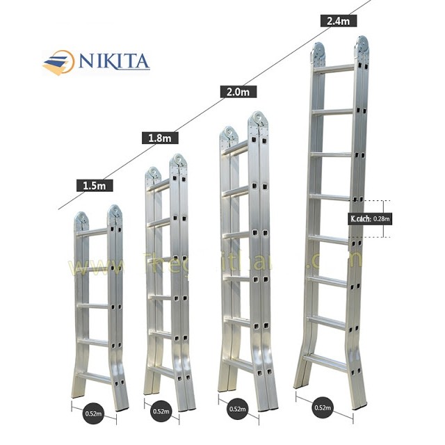 Thang nhôm chữ I 4,0m,chữ A 2,0m Nikita Nhật Bản NIK-20