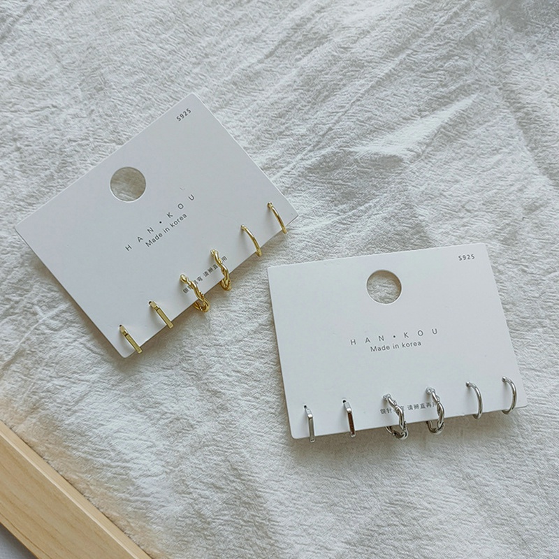 Set 6 Khuyên Tai Kim Loại Thời Trang Nữ