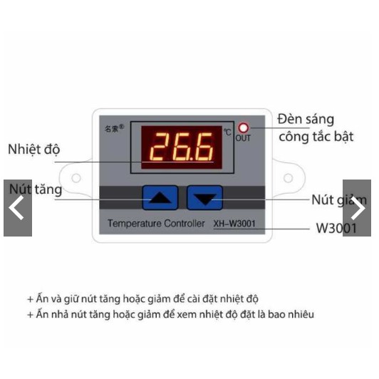 Bộ điều khiển theo nhiệt độ XH W3001 chính hãng 100-220V