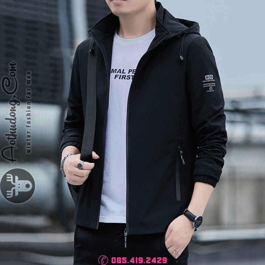 Áo khoác gió nam thể thao 2 lớp, có mũ tháo rời cao cấp chính hãng Zeanus