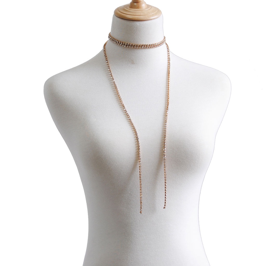 Vòng Cổ Choker Hợp Kim Đính Đá Nhân Tạo Thời Trang