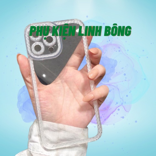 Ốp lưng trong viền kim cương bảo vệ camera cho 7/8 plus, x, xsmax, 11, 11promax, 12 promax, 13promax