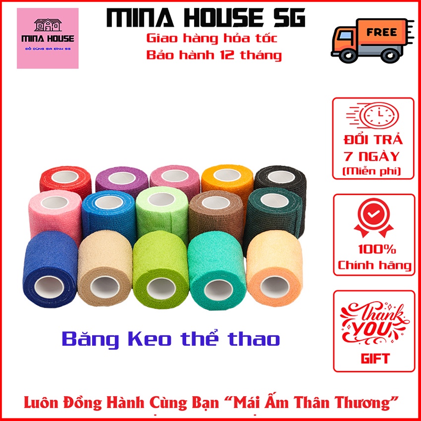 Băng keo vải thể thao chịu nước cuộn 5cm chuyên dụng trong bóng đá, bóng rổ, y tế chống trật khớp hổ trợ vận động cường