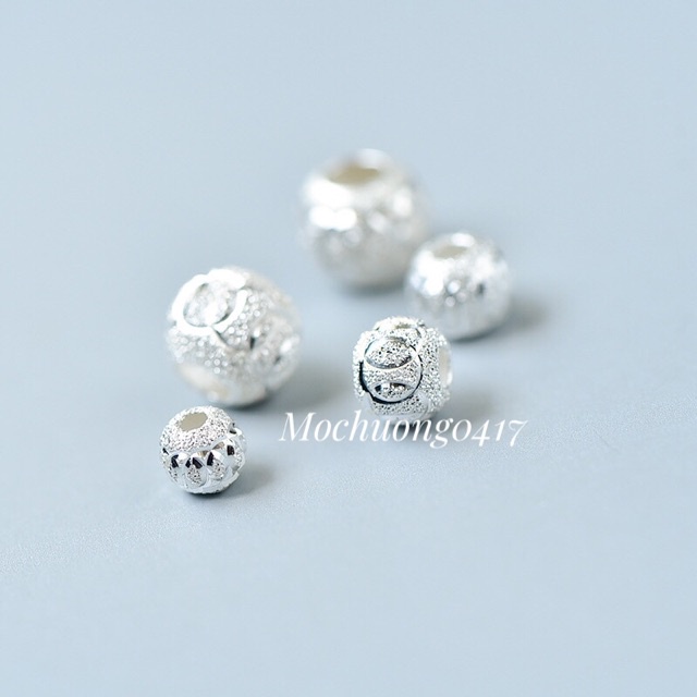 CHUYÊN SỈ  Charm bi cát bạc, bi cát 8mm hàng siêu đẹp - Bạc tốt loại 1, PH182