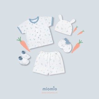 (MIOMIO-HÈ) - set đồ sơ sinh 5 món THỎ NGẮN - Miomio.Bé trai bé gái từ 0, 1 tháng, đến 3 tháng.