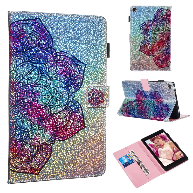 For Amazon All-New Fire HD 8 2018 2017 2016 8.0" Luxury Glitter Cartoon PU Leather Wallet Flip Stand Tablet Case