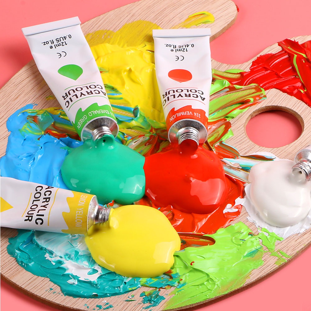 Bộ Màu Nước Acrylic 12ML Nhiều Màu Sắc Dành Cho Học Sinh Và Người Mới Bắt Đầu