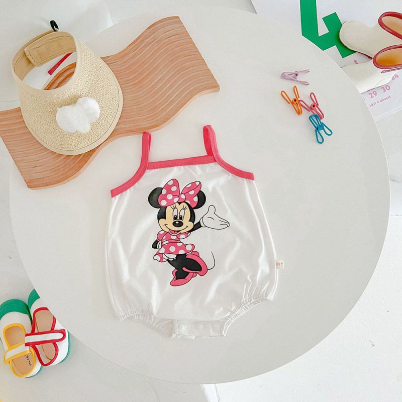 Bộ Áo Liền Quần Tam Giác Mềm Mại Thoáng Khí In Họa Tiết Hoạt Hình Dễ Thương Cho Trẻ Sơ Sinh