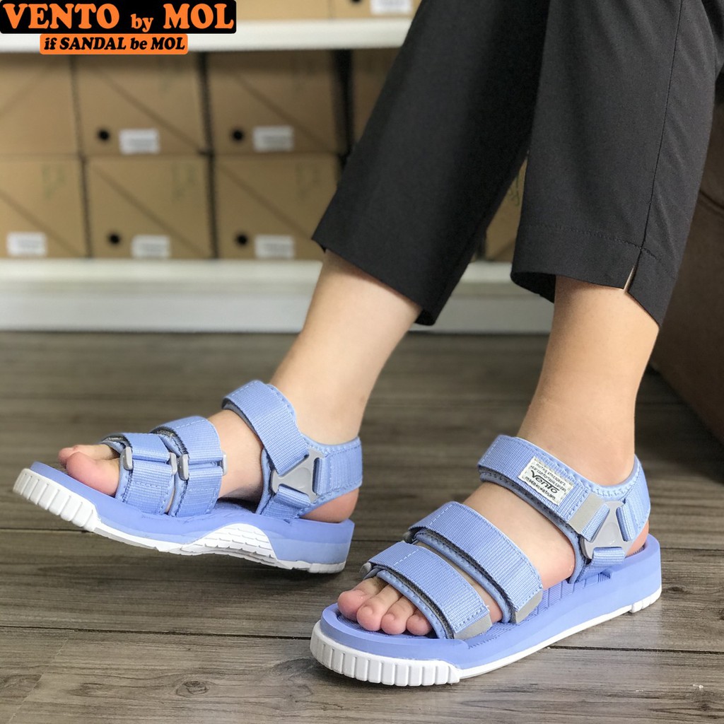 Sandal Vento Nam Nữ 3 Quai Ngang Êm Bền Phù Hợp Đi Học Đi Làm Đi Du Lịch Màu Xanh Dương Mã NV9801