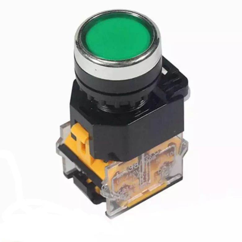 Công tắc nhấn chết,Nhấn khóa,Nhấn giữ có đèn,màu xanh và đỏ LA38/39 . điện áp sử dụng 220V