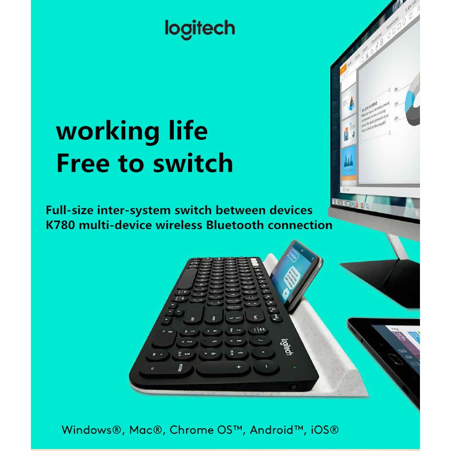 Bàn phím Bluetooth không dây Logitech K780