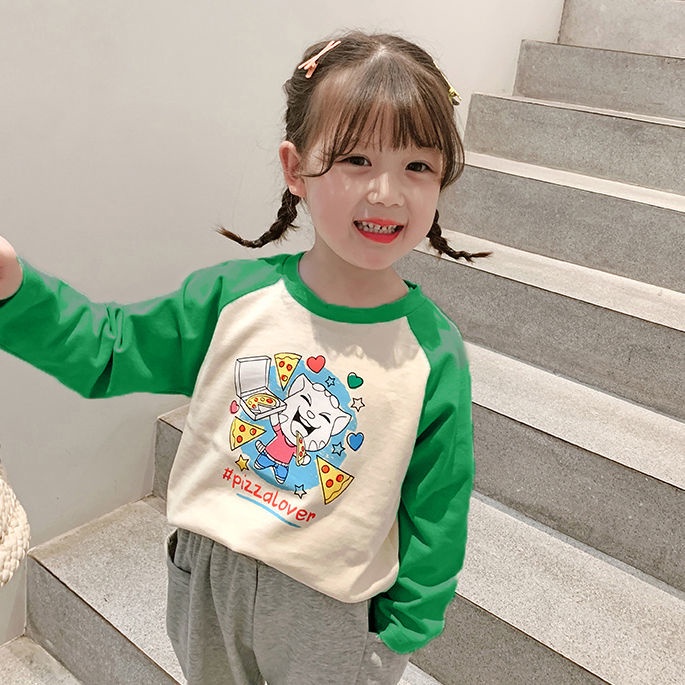 Áo Thun Cotton Cổ Tròn In Hoạt Hình Phong Cách Mới 2022 Cho Bé Gái