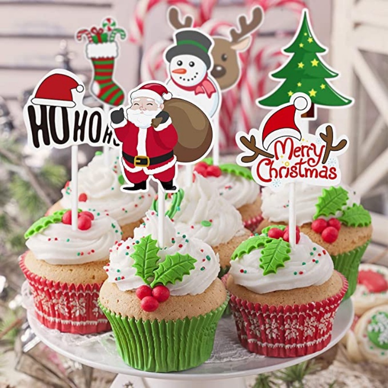 Bộ 9 Que Cắm Trang Trí Bánh Kem Hình Ông Già Noel Hoạt Hình