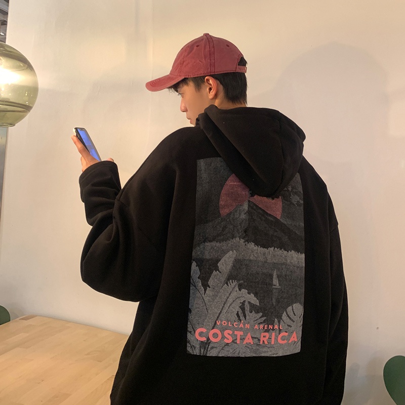 Áo hoodie thể thao tay dài dáng rộng phong cách xuân thu cá tính dành phái nam