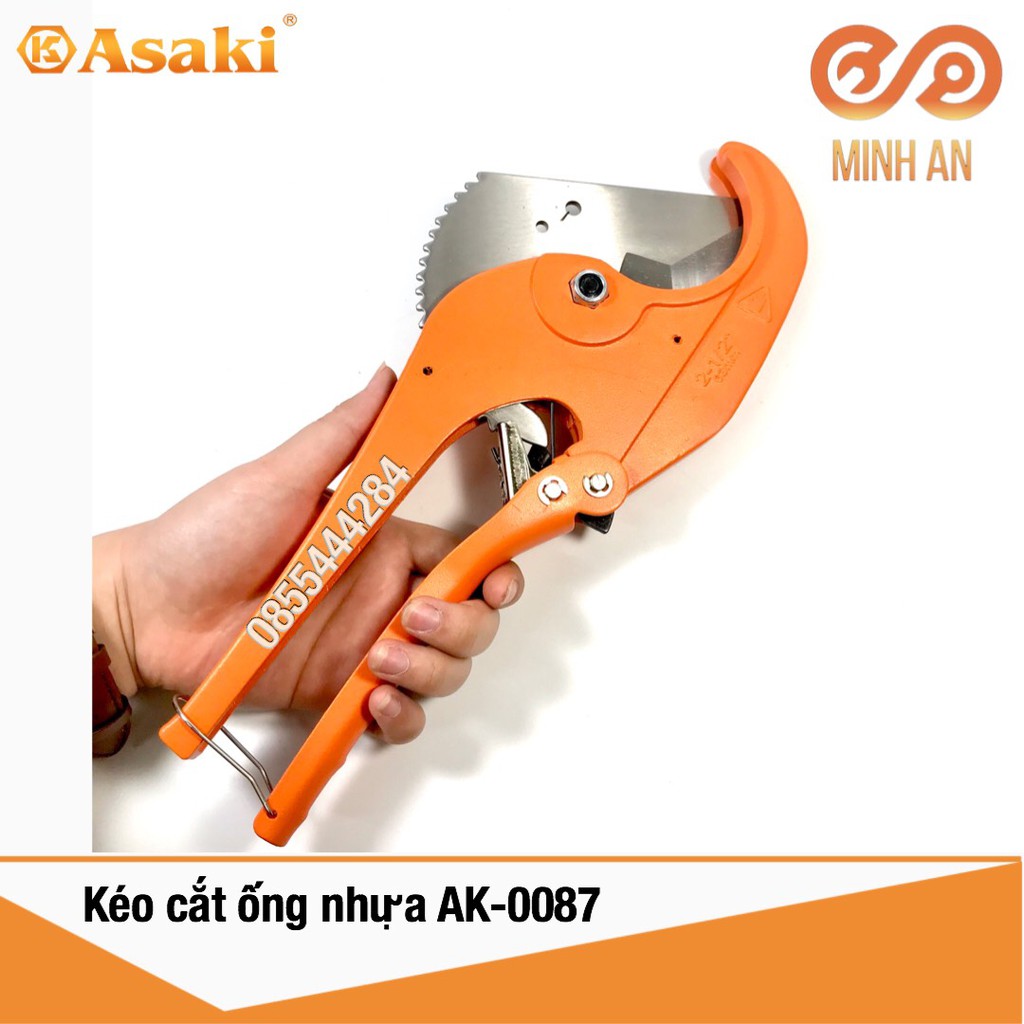 Kéo cắt ống nhựa PVC, PPR, PE 63mm [CHÍNH HÃNG] ASAKI AK-0087 (Loại lớn) - Công nghệ Nhật Bản