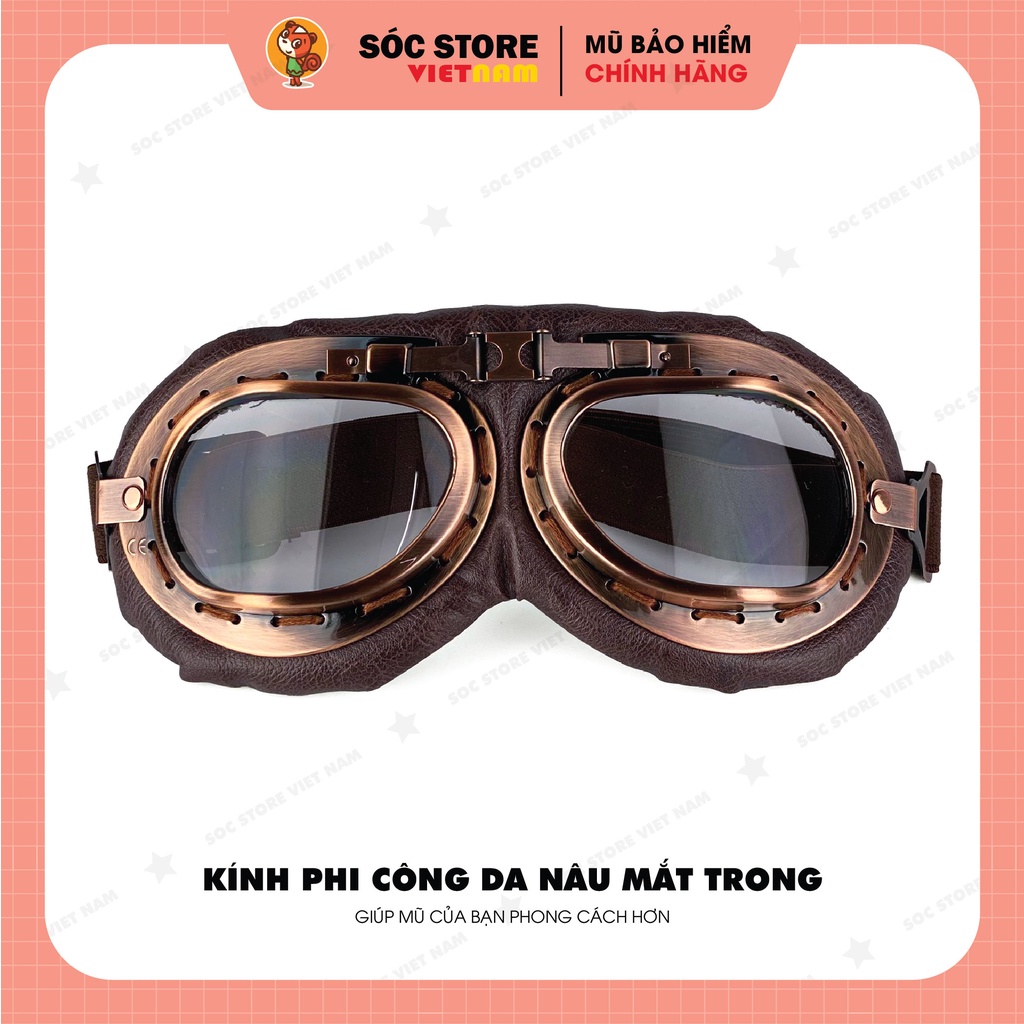 Kính phi công cao cấp, kính UV trang trí mũ bảo hiểm hottrend Socstore VietNam