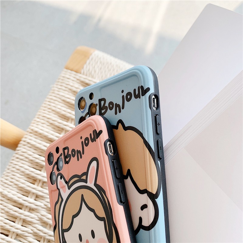 Ốp lưng iphone Bonjour IMD dày dặn viền nổi 5/5s/6/6plus/6s/6splus/7/7plus/8/8plus/x/xr/xs/11/12/pro/max/plus/promax | BigBuy360 - bigbuy360.vn