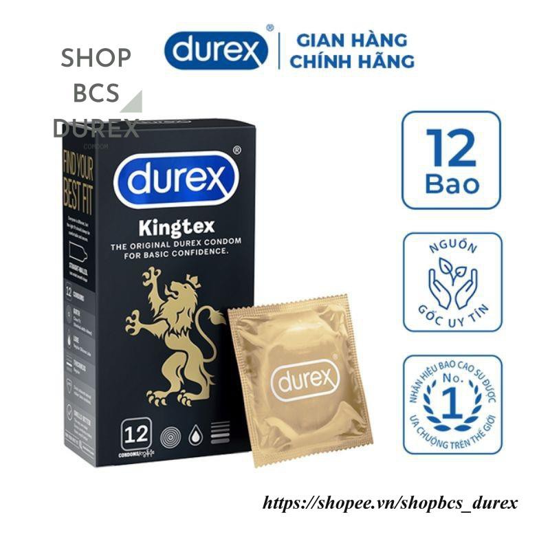 [Che tên sản phẩm] BAO CAO SU Durex Kingtex hộp 12 cái chính hãng