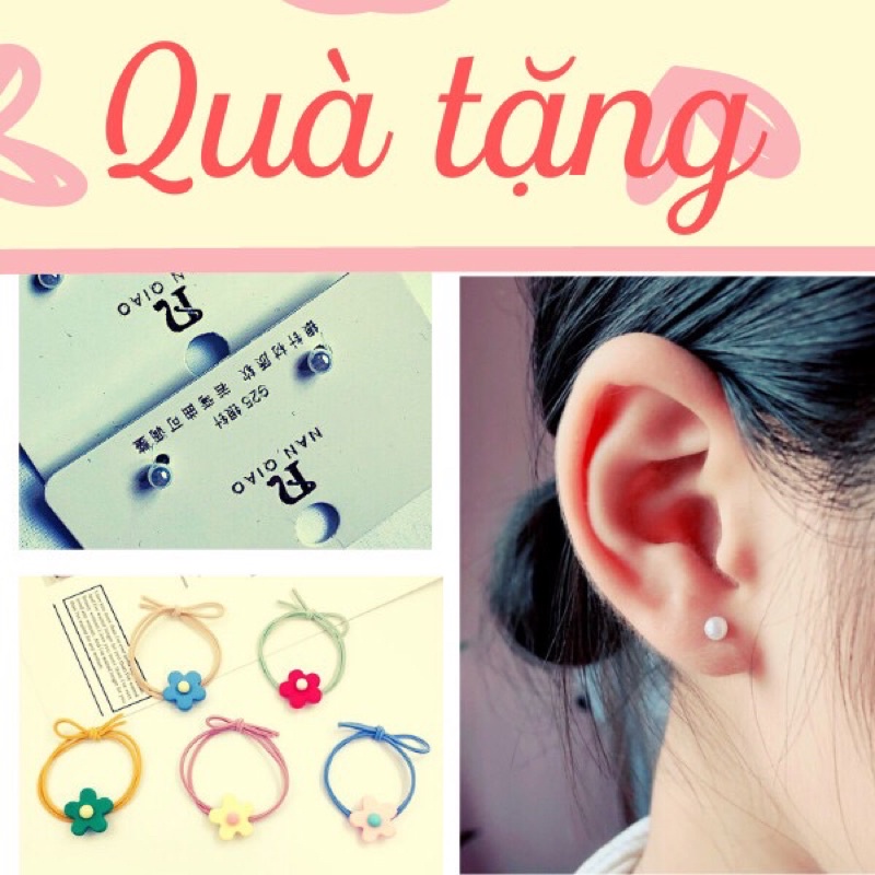 Quà tặng khi mua hàng tại shop [hoa tai chuôi bạc hạt ngọc trai giả] [dây buộc tóc kute]