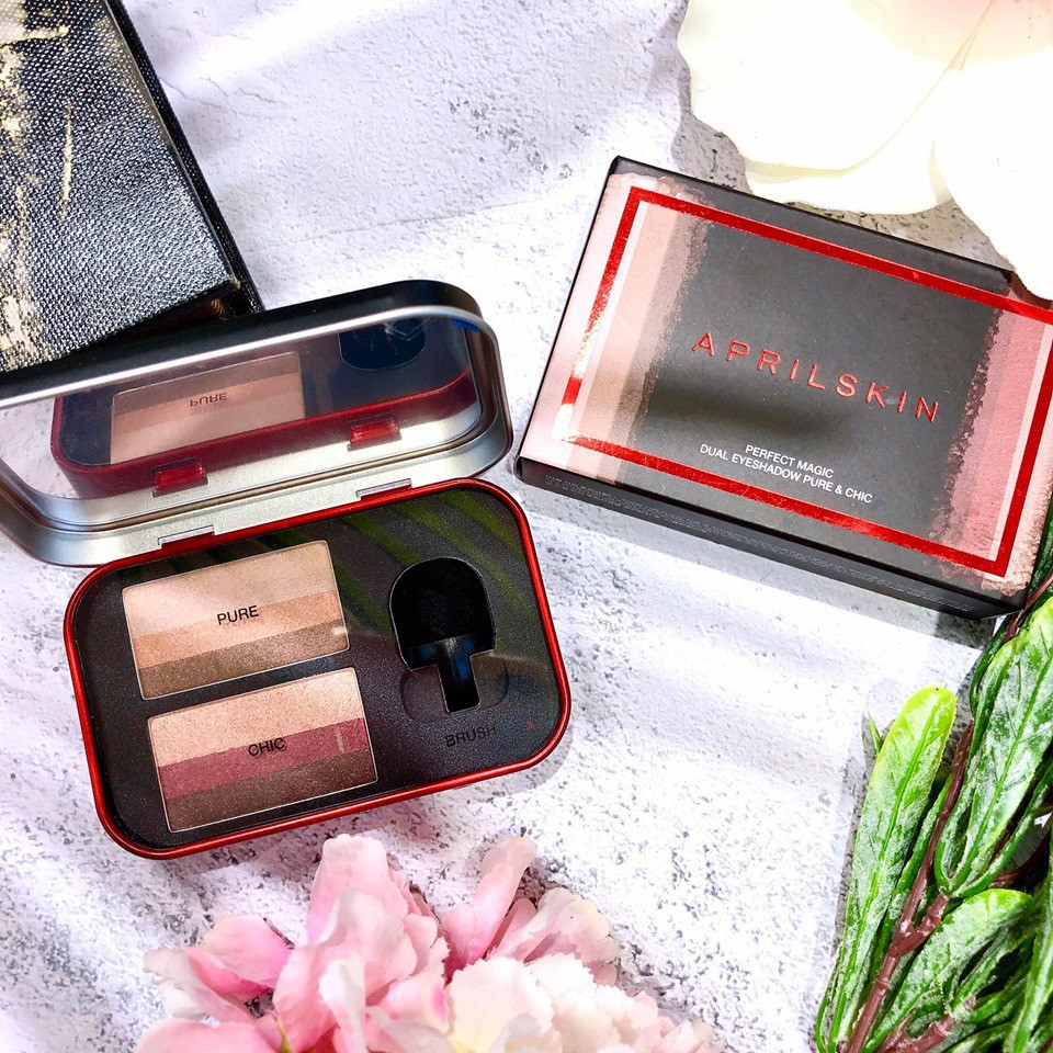 Bảng Phấn Mắt Aprilskin Perfect Magic Dual Eyeshadow Pure &amp; Chic 6g