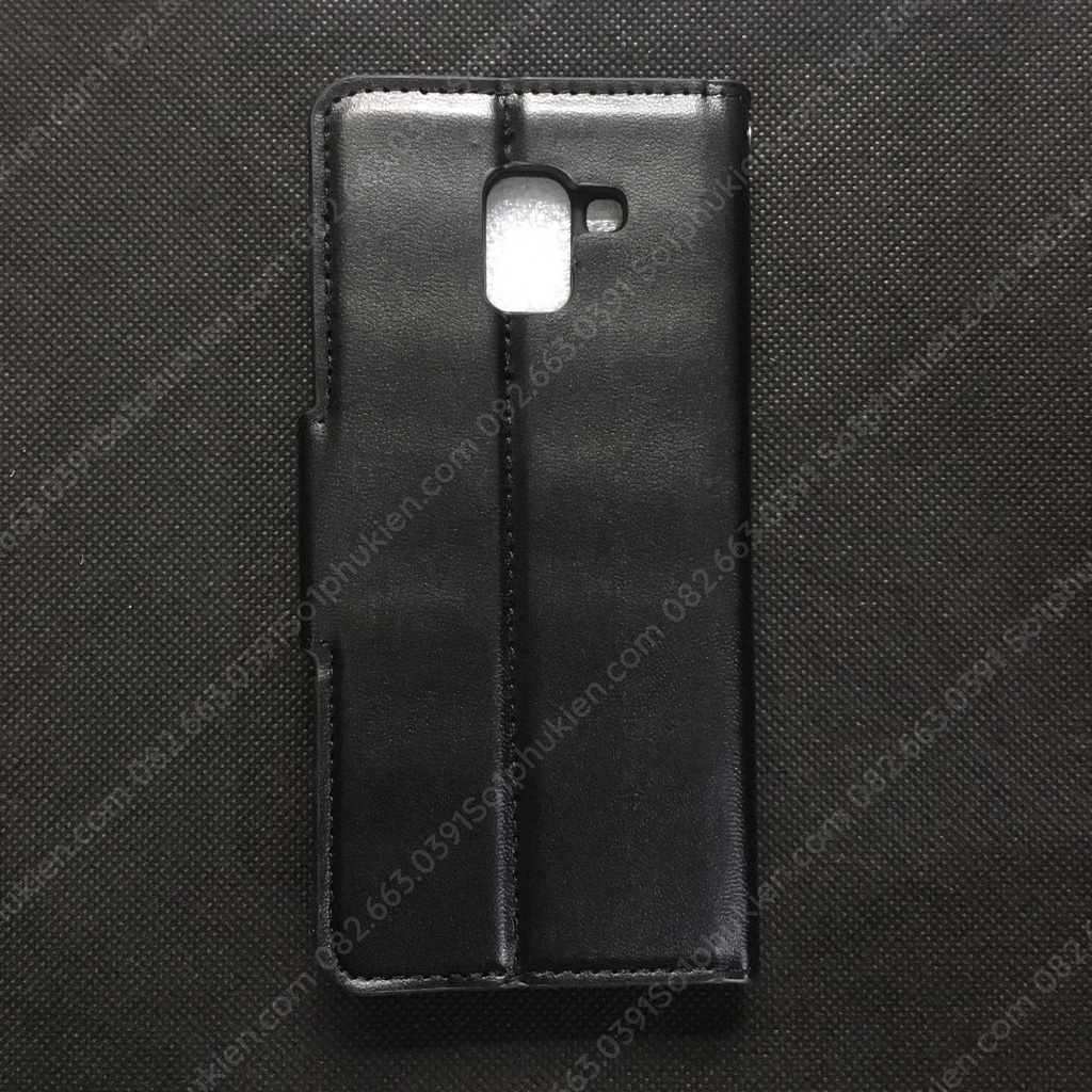 Bao da Samsung J6 /J6 plus da cao cấp, có ngăn thẻ, nắp gập chống đỡ xem phim