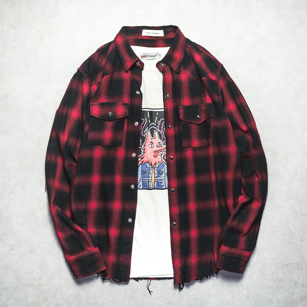 Áo Sơ Mi Dài Tay Sọc Caro Nam Nữ Thời Trang