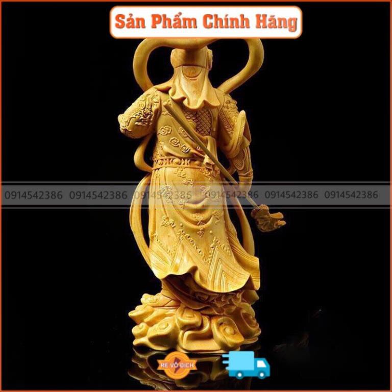 Bộ ĐỂ Ô Tô,  Tượng Hộ Pháp Vi Đà, Quan Công Bằng Gỗ Hoàng Dương