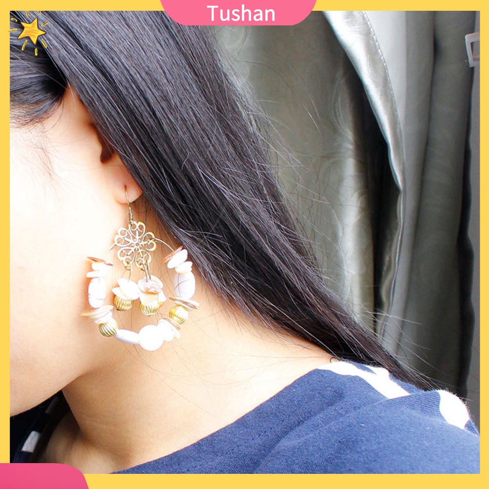 Bông tai dài nhiều màu sắc phong cách Bohemian