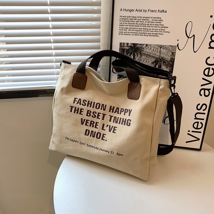 Túi đeo chéo vải canvas thiết kế mới 2022 đựng mỹ phẩm trang điểm sức chứa lớn thời trang dành cho nữ sinh