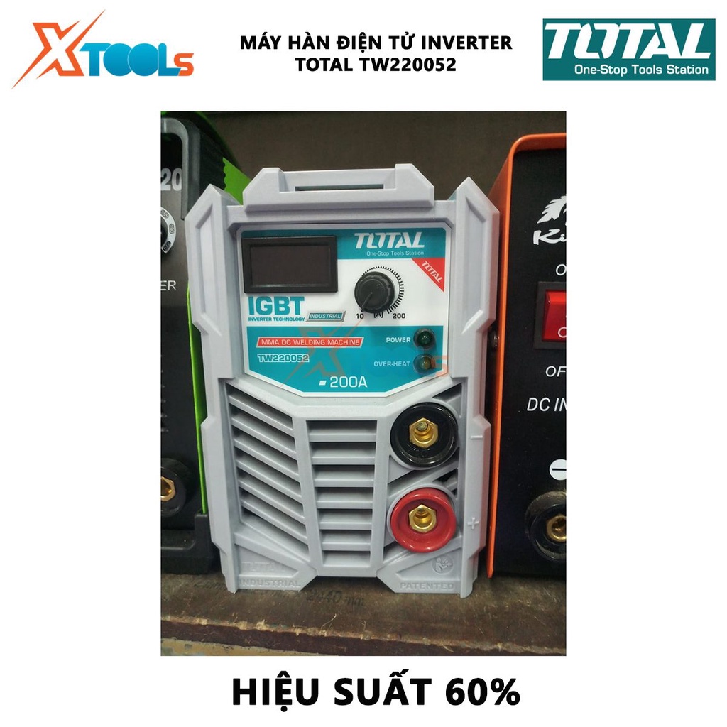 Máy hàn điện tử TOTAL TW220052 Máy hàn điện tử  Inverter MMA Điện thế: 220-240V Điện áp  10-200A Điện thế không tải 70V