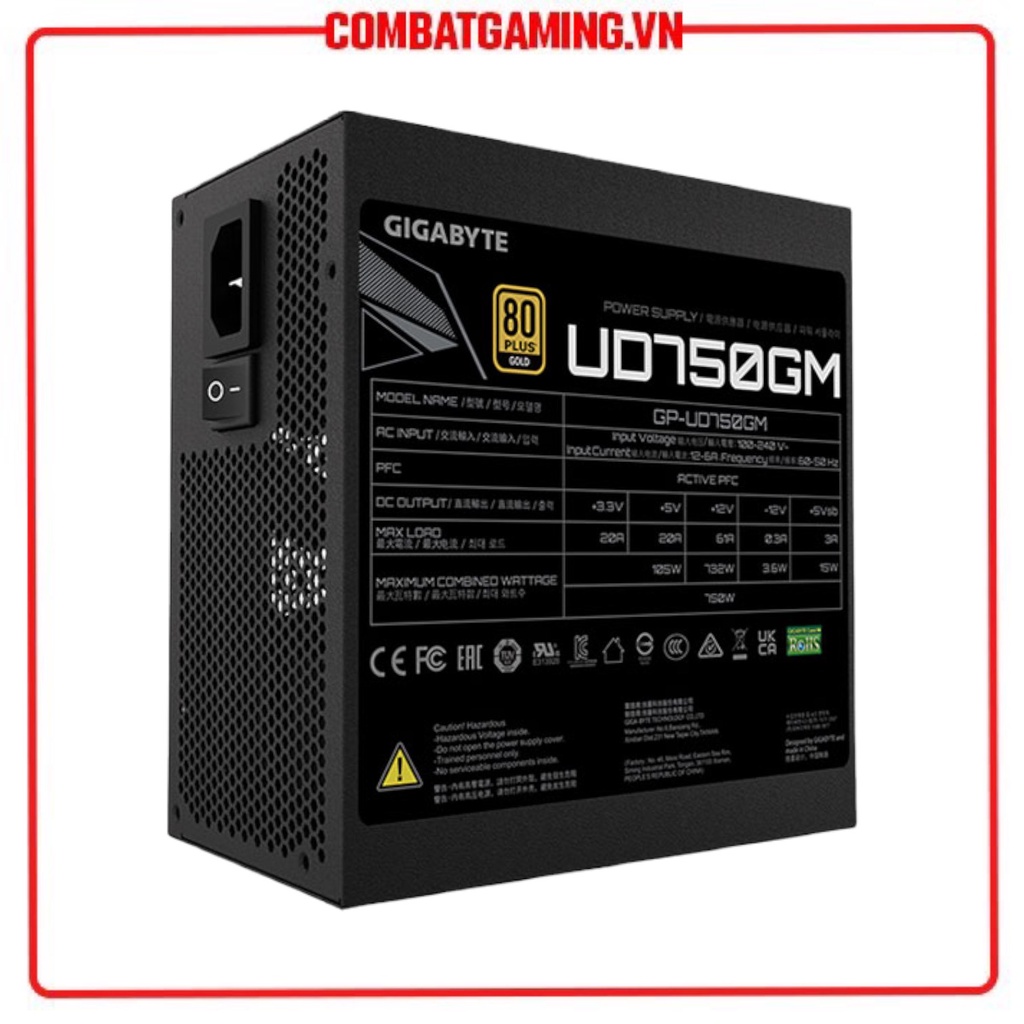 Nguồn Gigabyte 750W 850W 1000W GP-UD750GM UD850GM UD1000GM 80 Plus Gold Full Modular- Hàng Chính Hãng Npp Viễn Sơn HCM