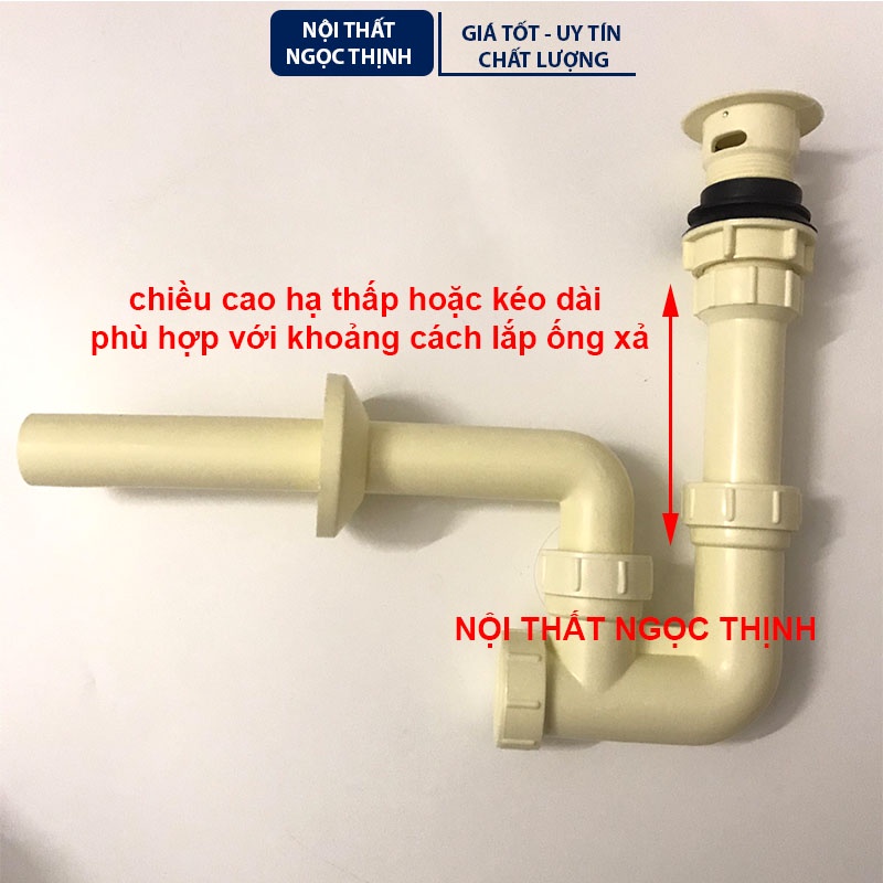 Bộ xả lavabo chậu rửa mặt nhựa ABS dày, bền cao cấp CHỐNG HÔI tuyệt đối