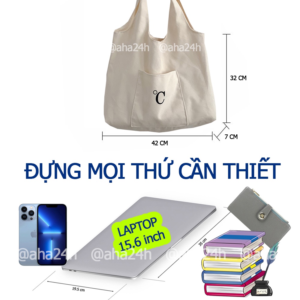 Túi tote vải Canvas túi nhỏ phong cách đi học đi chời hàn quốc giá rẻ in 0C AH1607