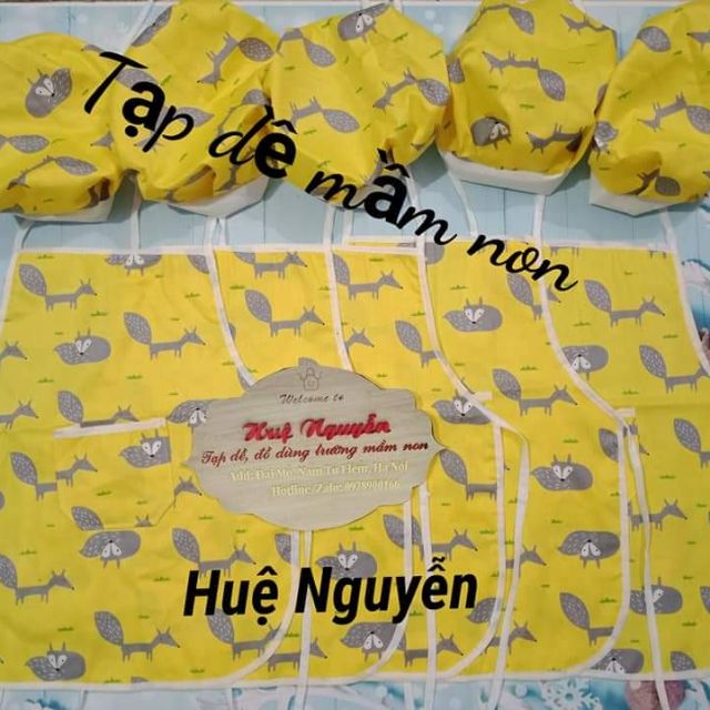 Set 6 bộ tạp dề và mũ đầu bếp cho bé mầm non